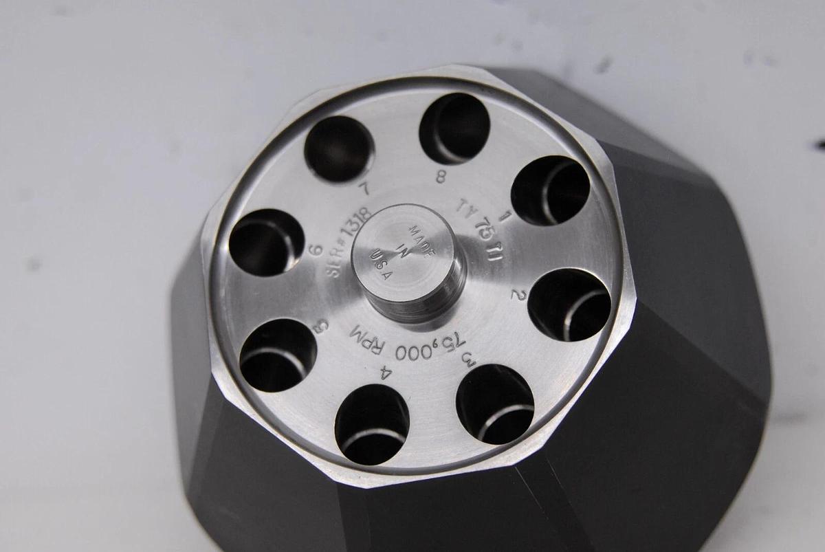 Used Beckman Type 75 Ti 8 Position Fixed Angle 75,000 RPM Titanium Rotor