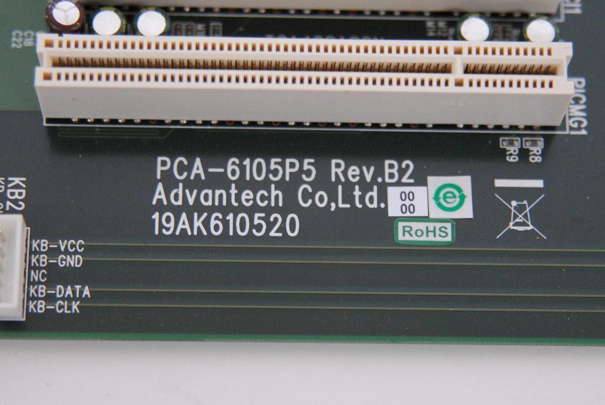 Used Advantech PCA-6105P5 Rev.B2 5-Slot Single Segment PCI Passive Backplane