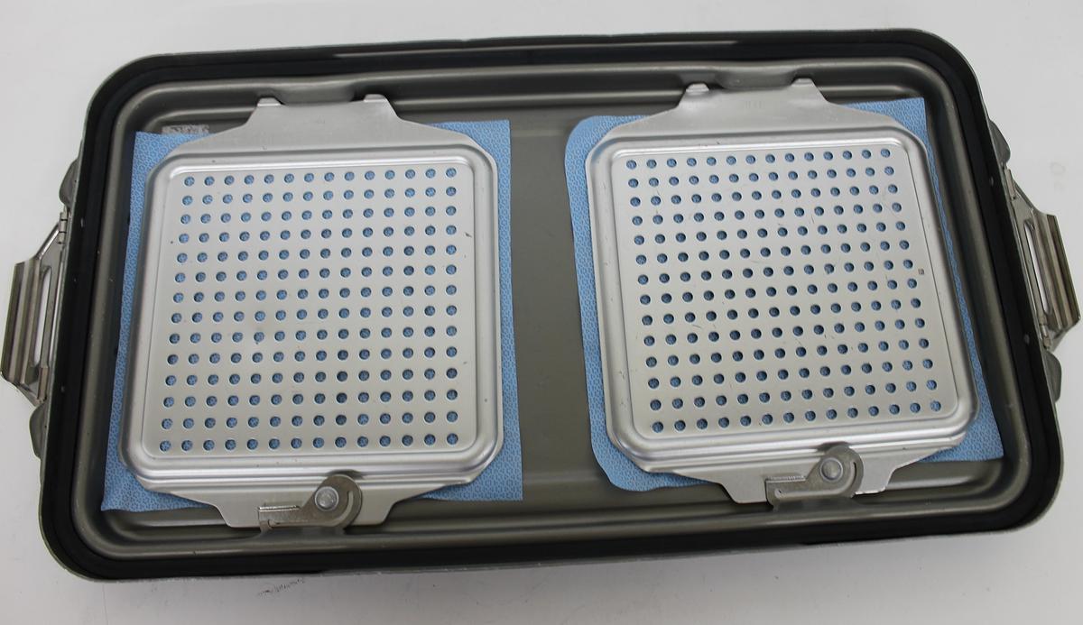 Used V Mueller Genesis Sterilization Box 12"x21"x6" / Filter Holders, Basket