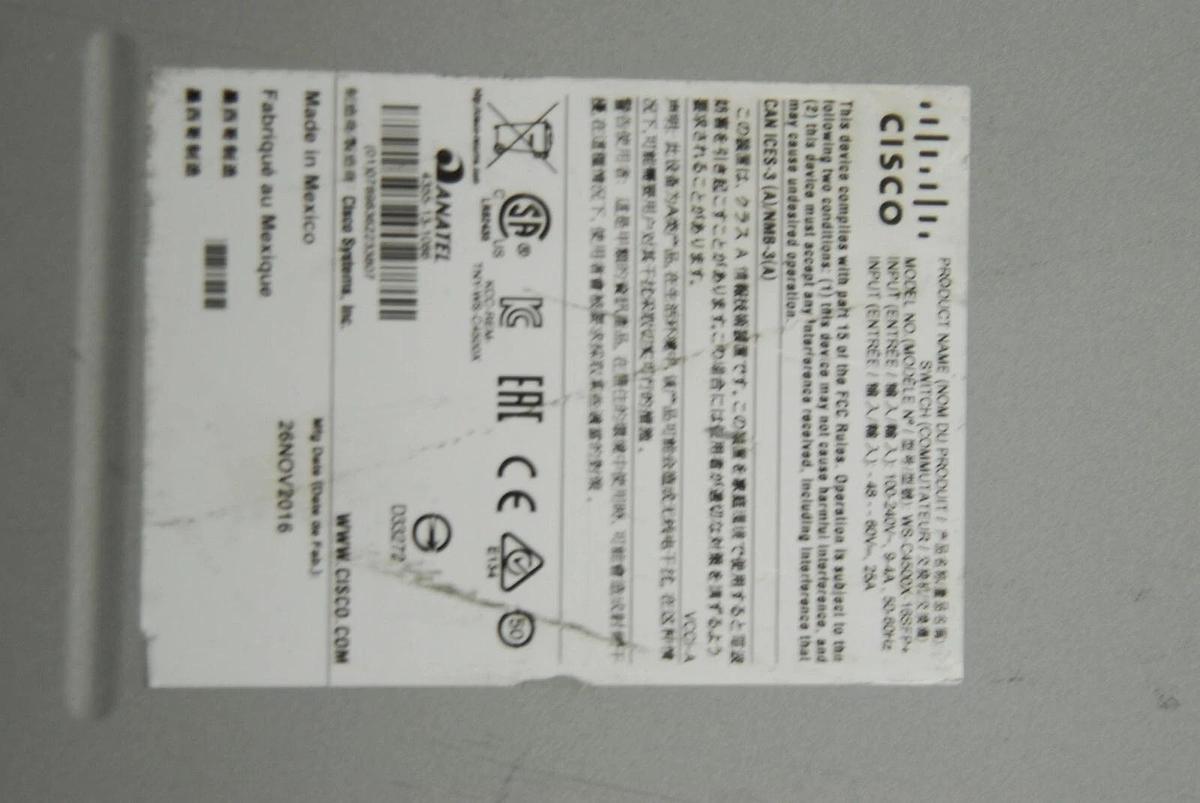 Used Cisco Catalyst 4500-X Series Switch (WS-C4500X-F-16SFP+) W/ Port Uplink Module