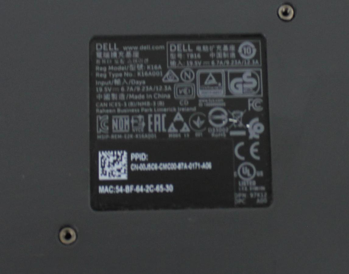 Used Dell K16A K16A001 Thunderbolt Docking Station - LOT OF 6