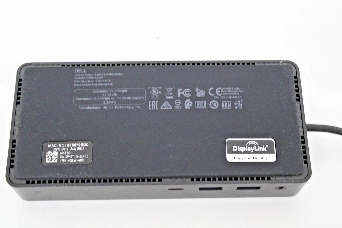 Used Dell D6000 Docking Station w/ DisplayLink - NO POWER SUPPLY