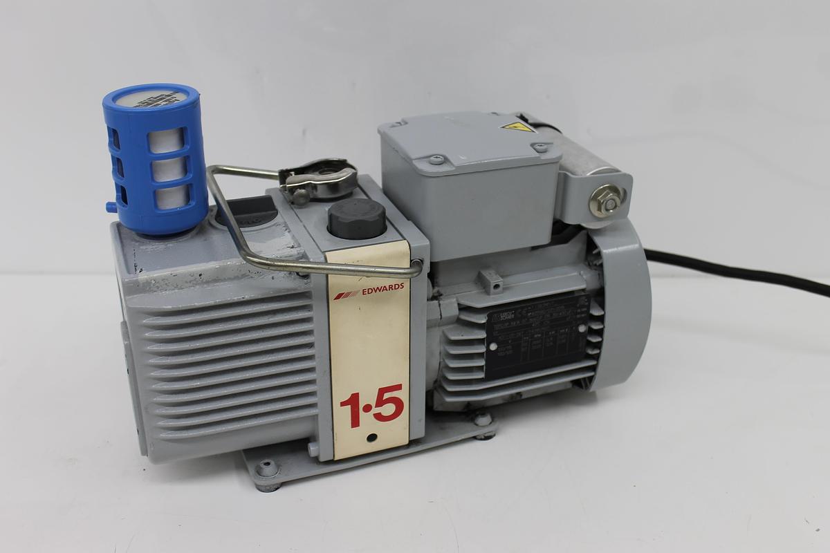 Used Edwards G1099-80023 Rotary Vane Dual Stage Vacuum Pump w/ Agilent G1099-80039 Oil Mist Filter