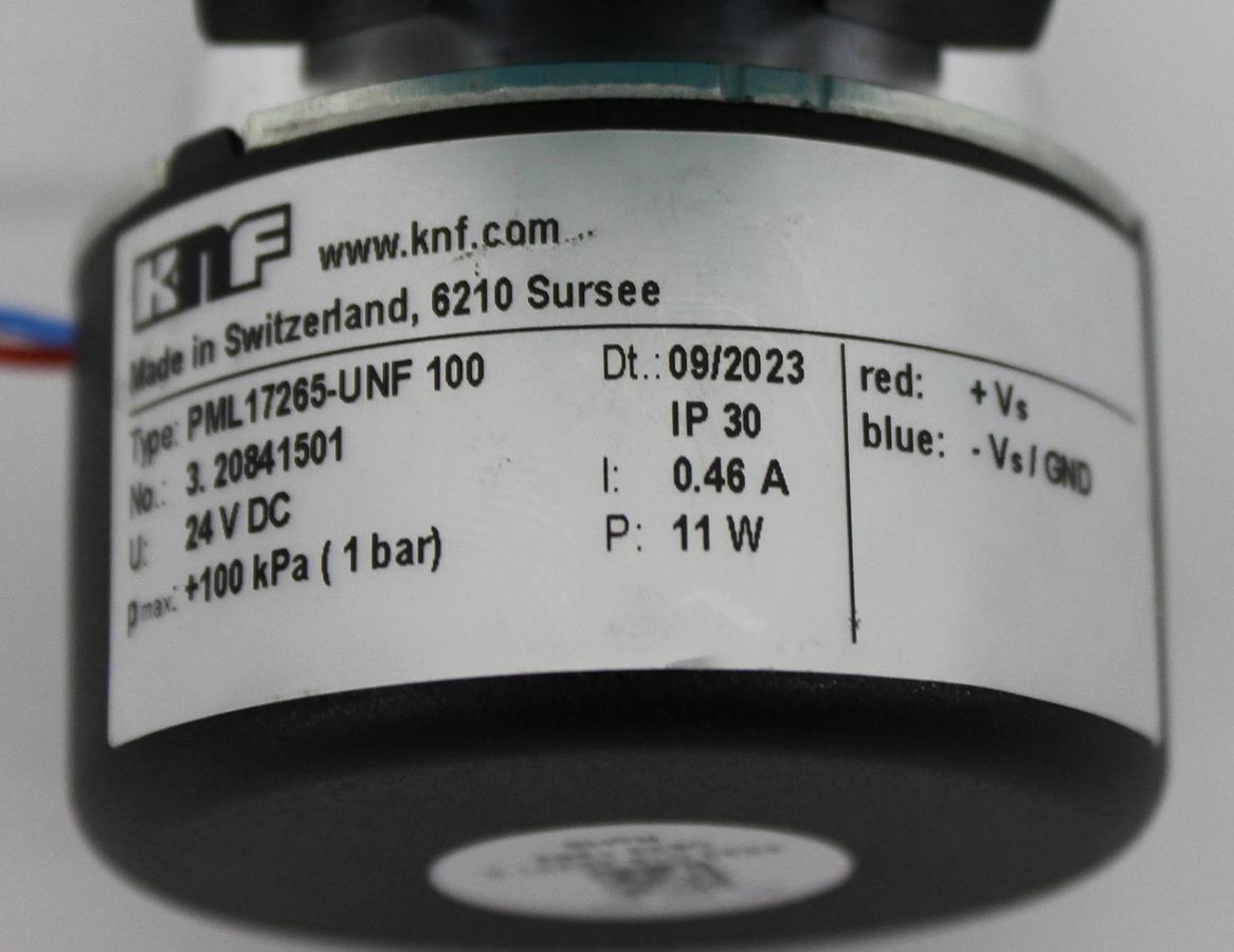 Used KNF PML17265-UNF 100 Diaphragm Liquid Pump 24V 0.46A +100kPa (1 bar)