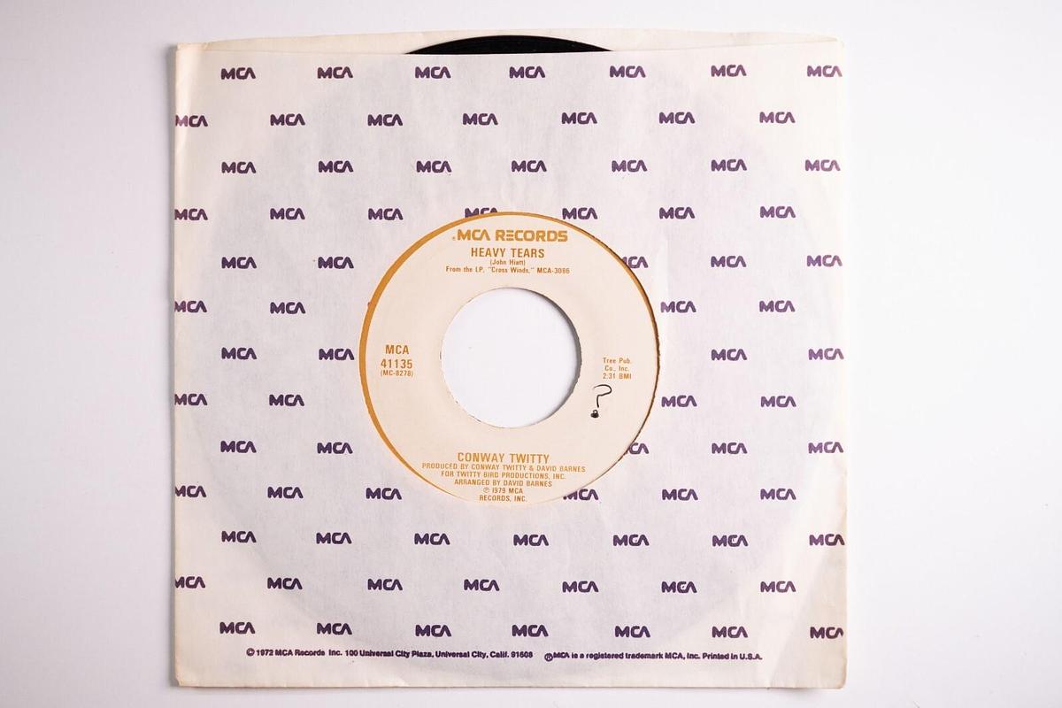 Used Conway Twitty, Happy Birthday Darlin',  Heavy Tears 45 Record