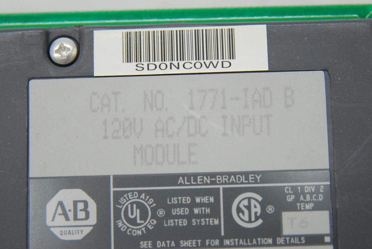 Used Allen-Bradley 1771-IAD B 120V AC/DC Input Module
