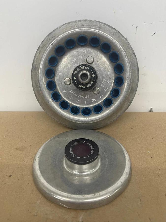 Used Eppendorf F-45-18-11 18-Slot Rotor  for 1.5 mL Microcentrifuge Tubes W/ Lid