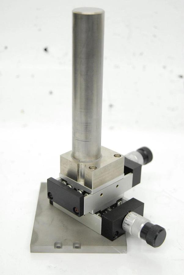 Used ALM LA2-3-1 /K Precision Cross Roller X-Y Linear Stage W/ 31mm Pole Mount