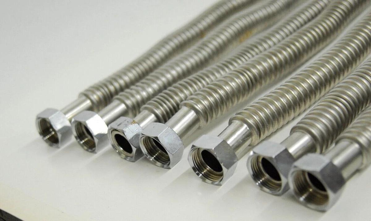 Used Metal Corrugated Flexible Vacuum Hose - Lot of 6