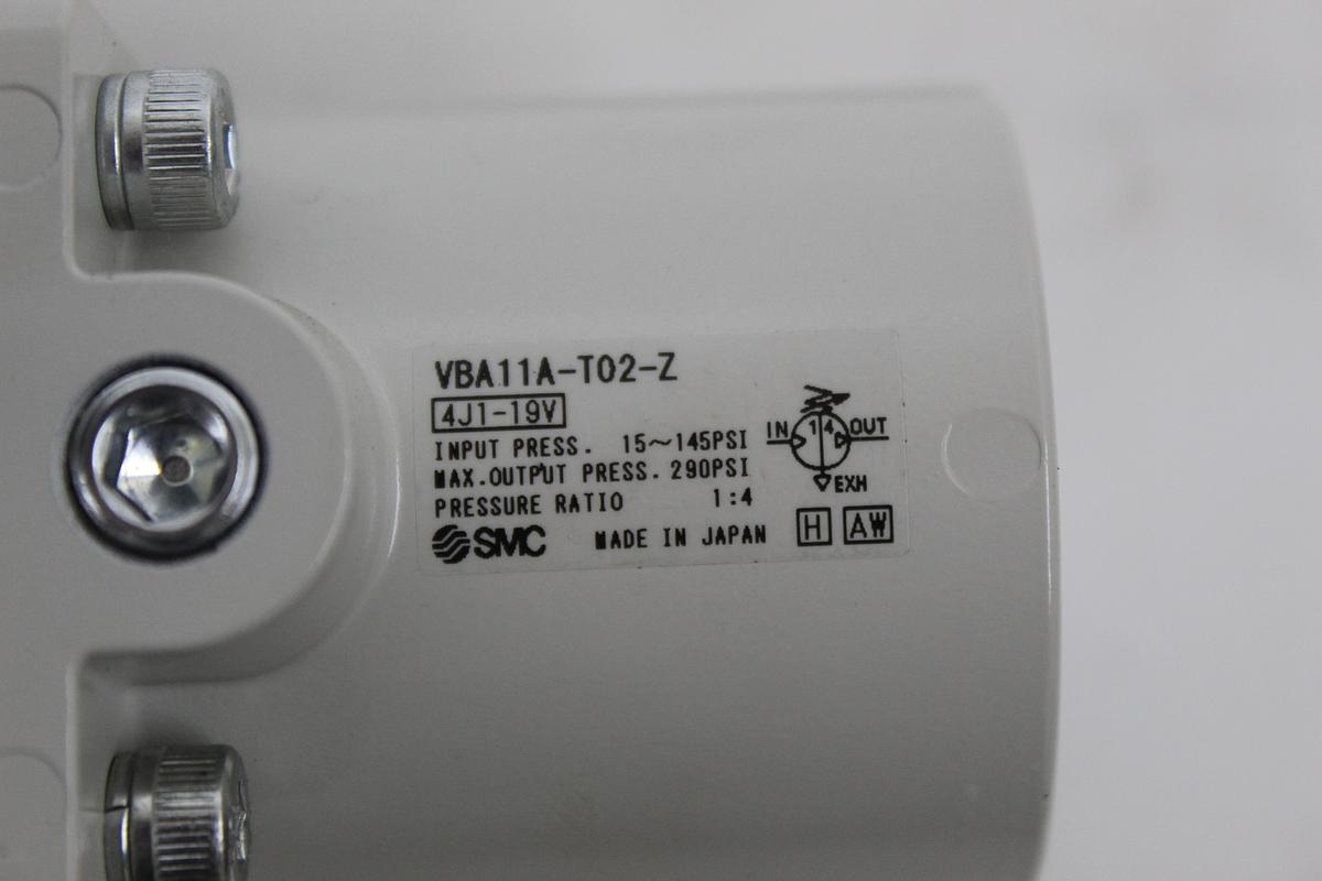 Used SMC VBA11A-T02-Z Pneumatic Air Pressure Booster Regulator 145 PSI In 290 PSI Out