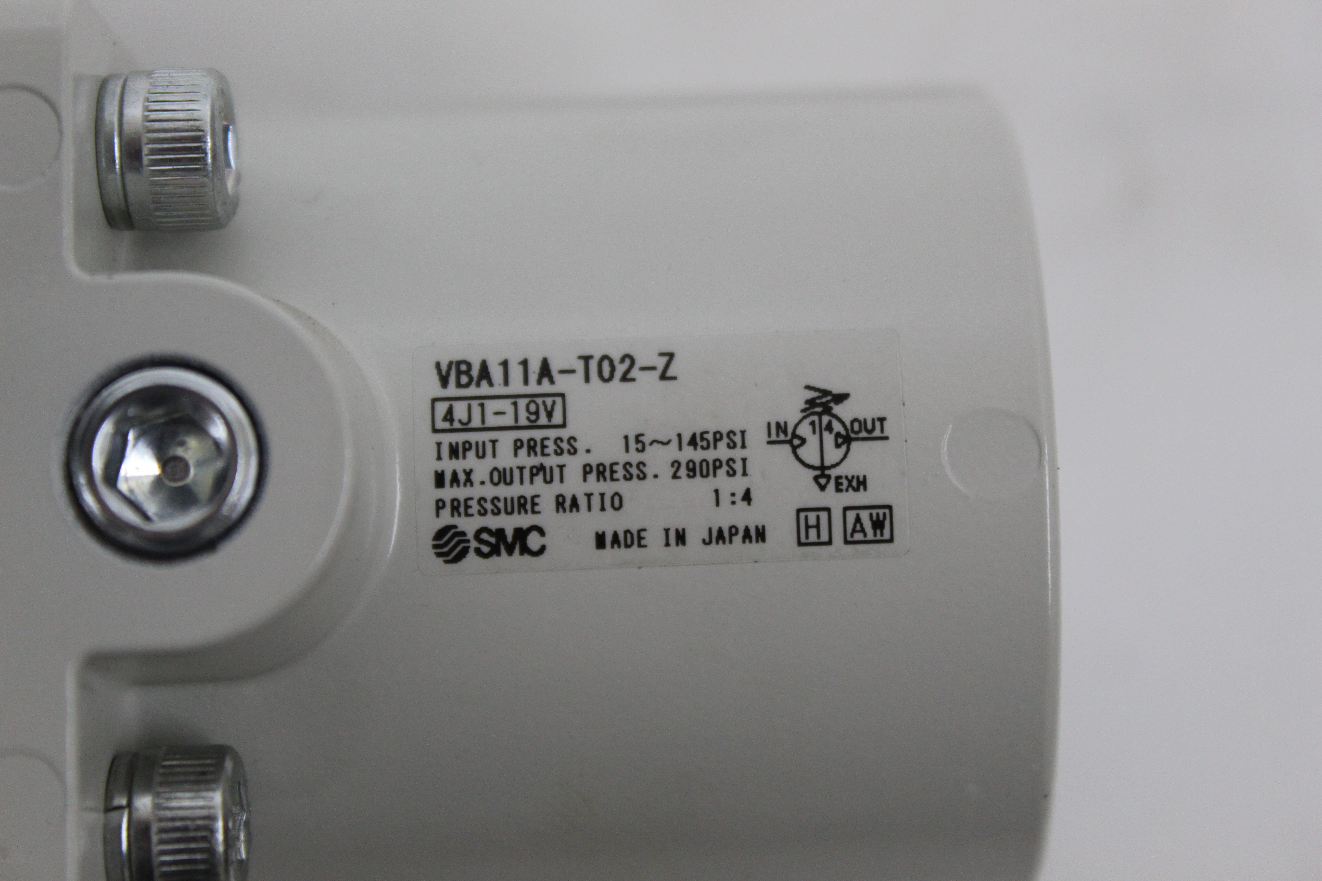 Used SMC VBA11A-T02-Z Pneumatic Air Pressure Booster Regulator 145 PSI In 290 PSI Out