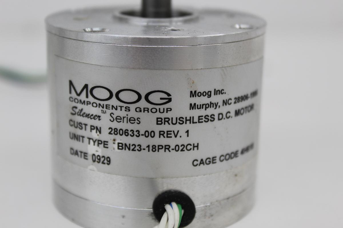 Used Moog BN23-18PR-02CH Silencer Series Brushless DC Servo Motor