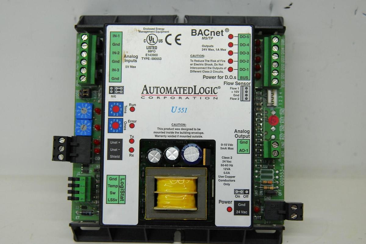 Used Automated Logic U551 BACnet Control Board Zone Controller