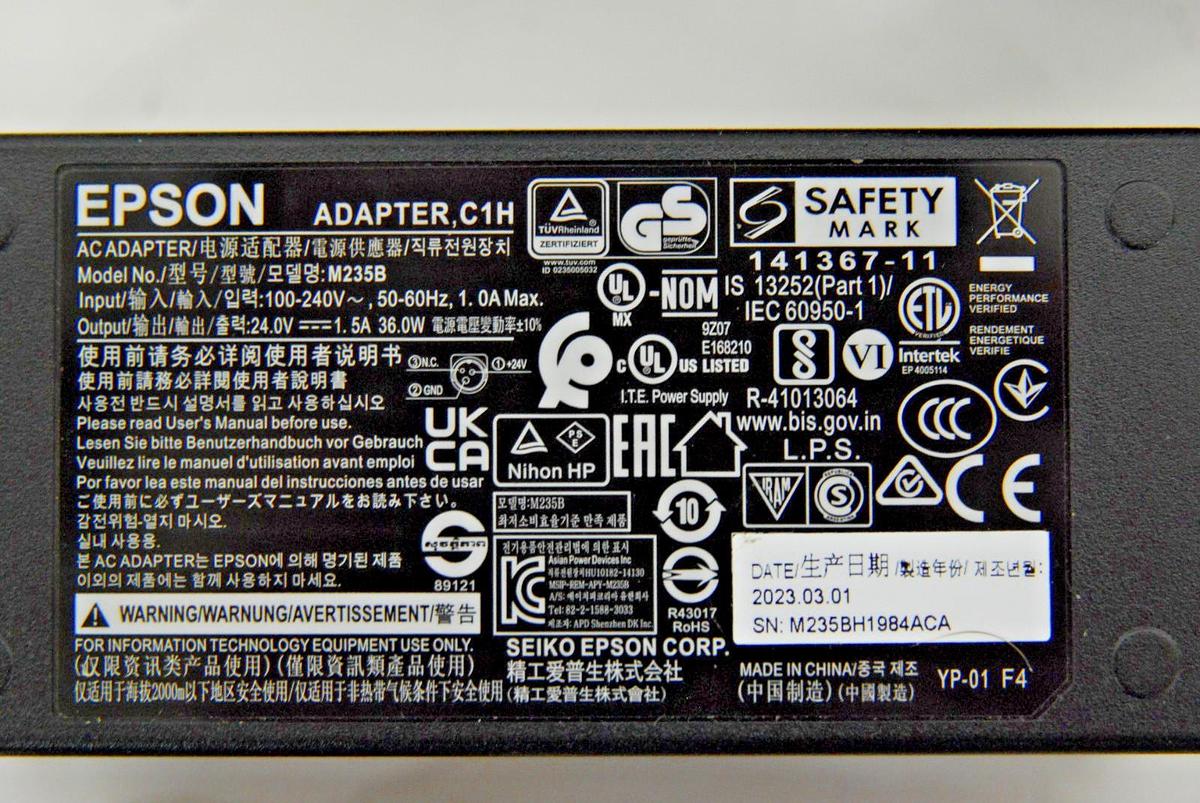 Used Genuine Epson M235B 36W 24V 1.5A 3-Pin AC Adapter Power Supply - Lot of 3