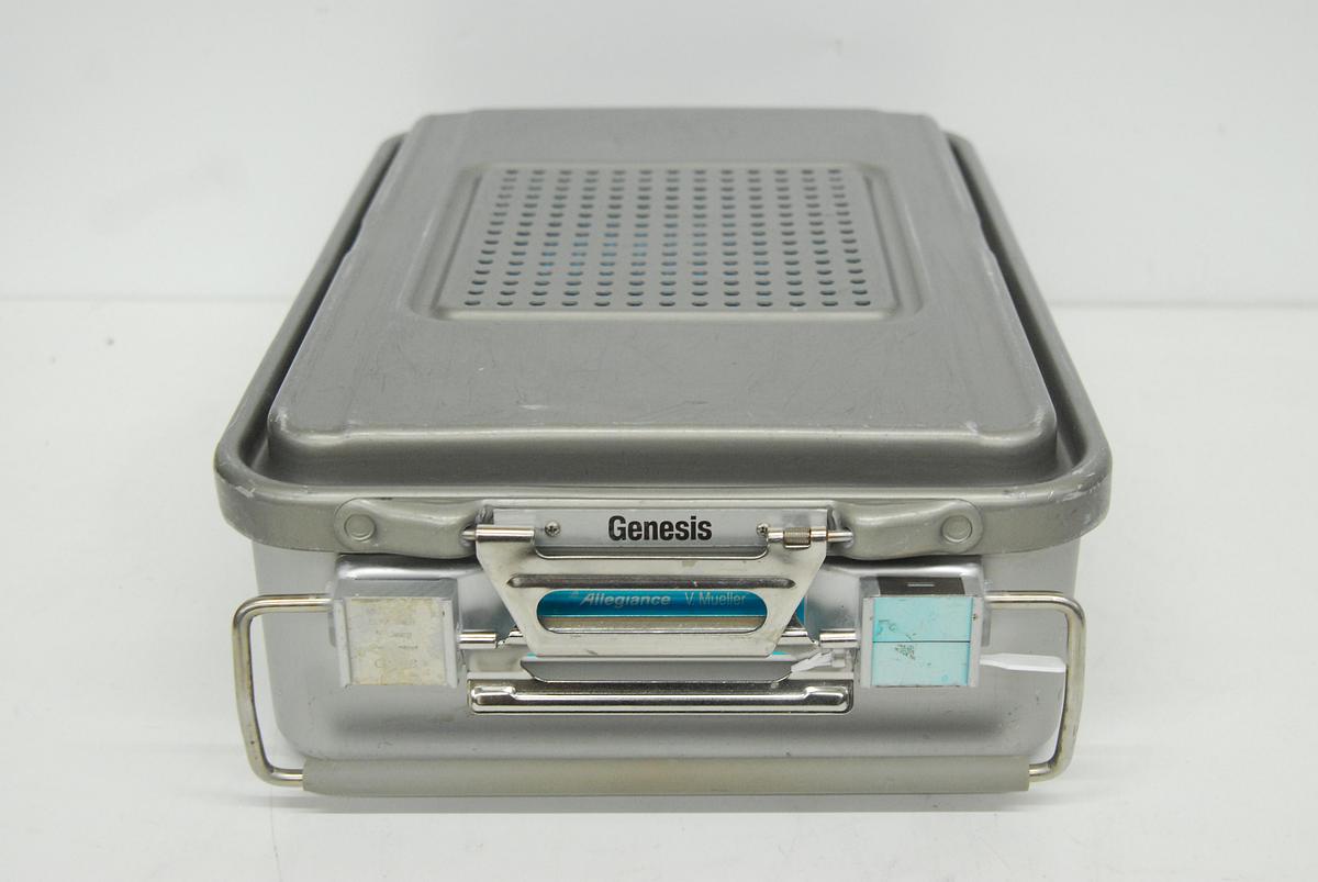 Used V Mueller Genesis Sterilization Box 17"x12"x4" w/ Filter Holders + Basket