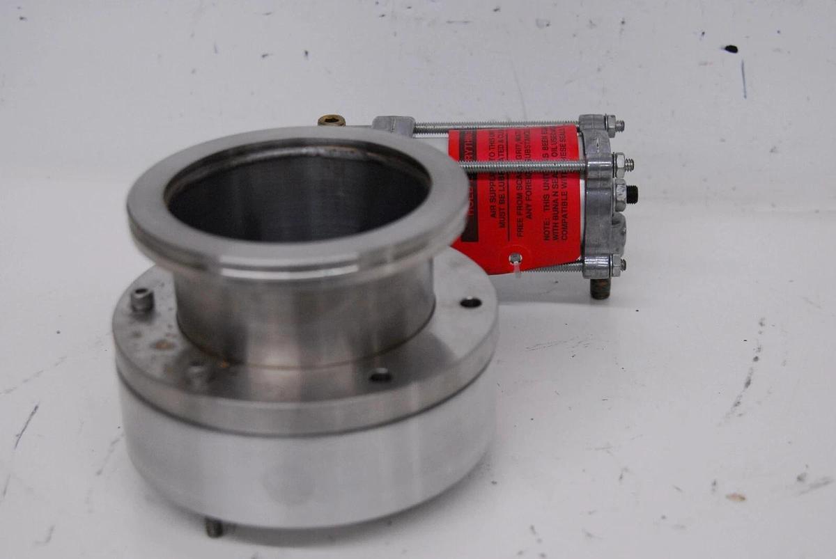 Used Key QBV-40-P-AL Pneumatic Butterfly Valve W/ Rota-CYL ADL2.0X100-1-0 Actuator