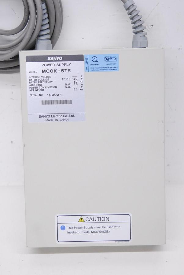 Used Sanyo MCOK-5TR Power Supply 110-120VAC 60Hz 3A from MCO-5AC(IS) Incubator