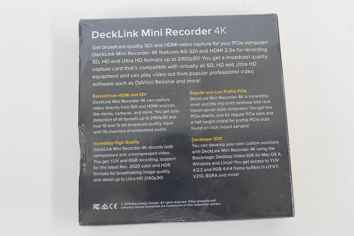 Blackmagic Design DeckLink Mini Recorder 4K - Brand New Sealed