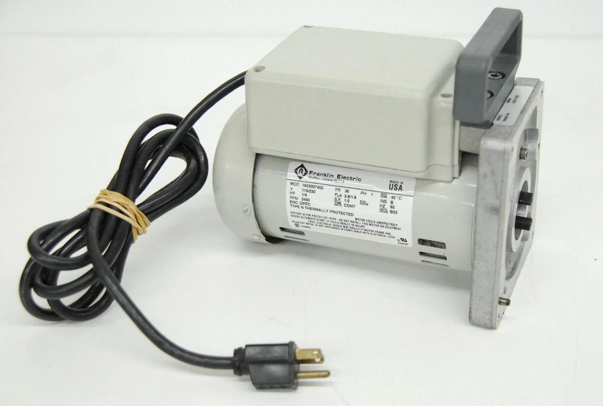 Used Franklin Electric 1603007402 1/4HP 1PH Electric Motor (Welch GEM 1.0)
