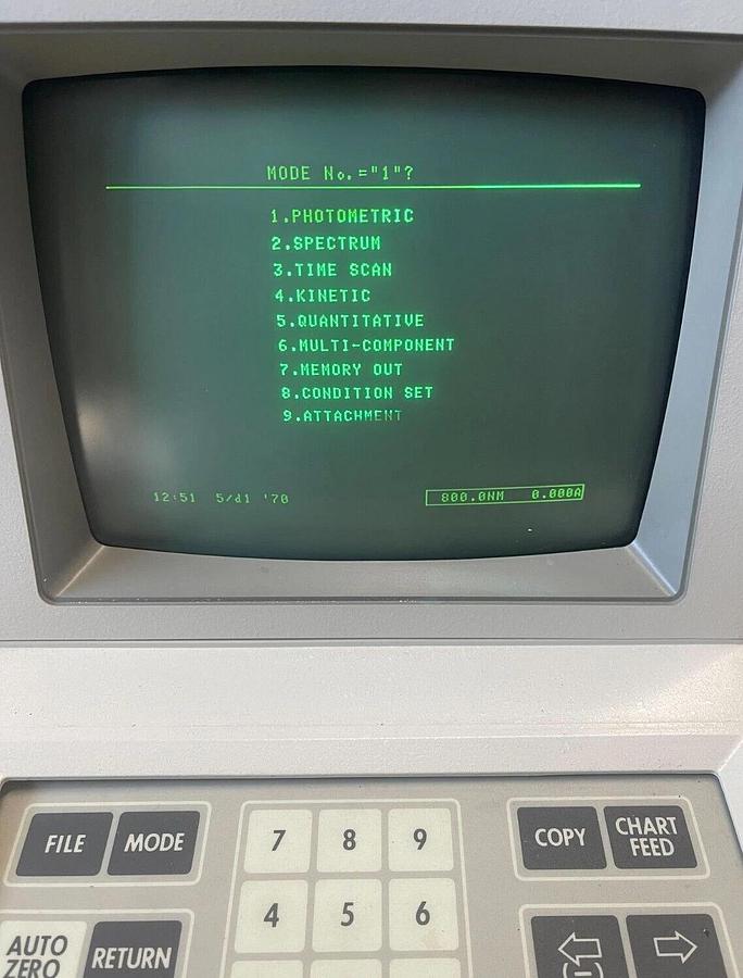 Used Shimadzu UV-160 Recording Spectrometer - Keypad/User Interface