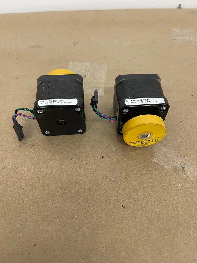 Used 2 LIN Engineering 4118M-46S-01 Hybrid Stepper Motor W/ 2 Vexta Damper D4CL-5.OF