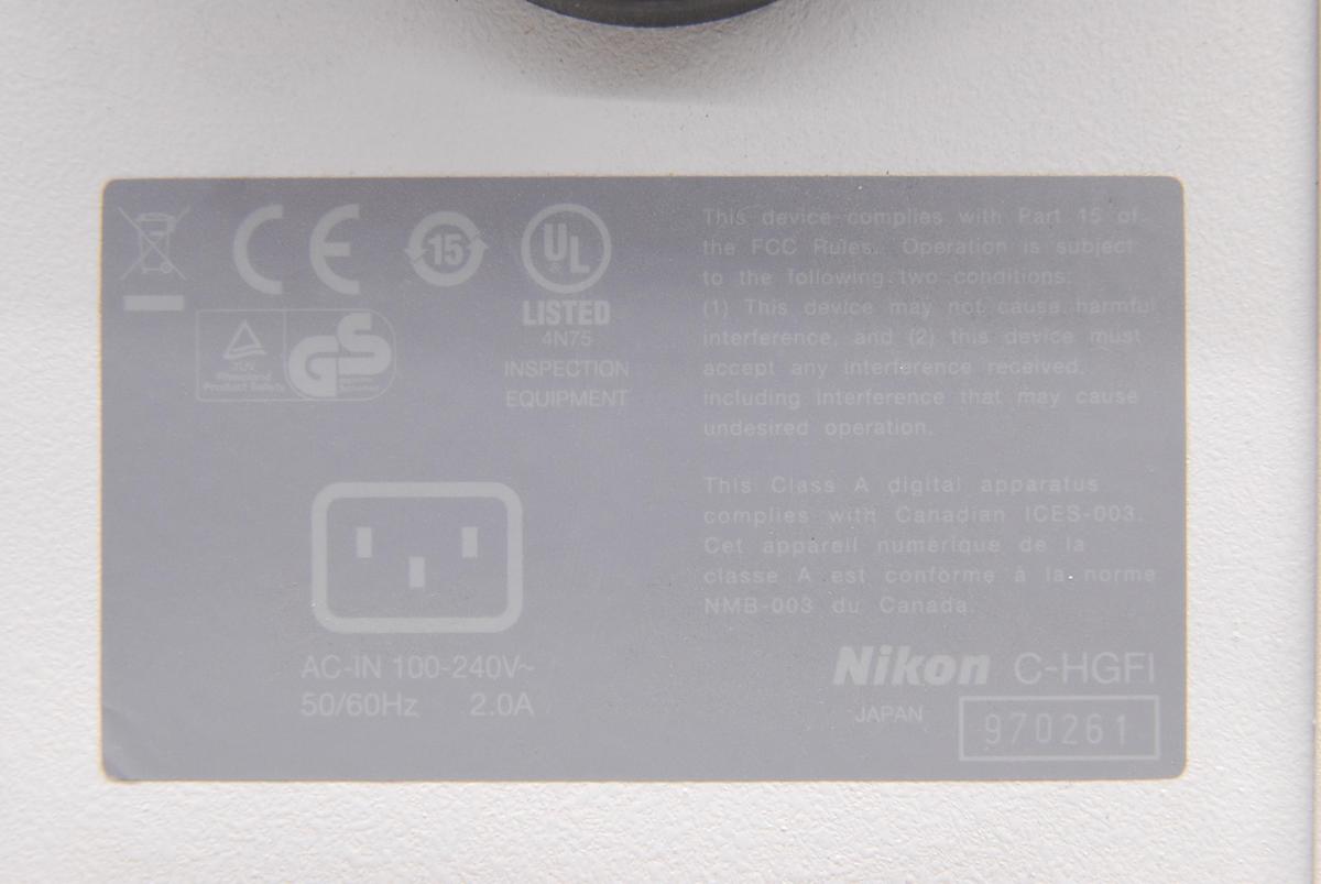 Used Nikon Intensilight C-HGFI Microscope Fluorescent Illuminator w/ C-HGFIA Adapter