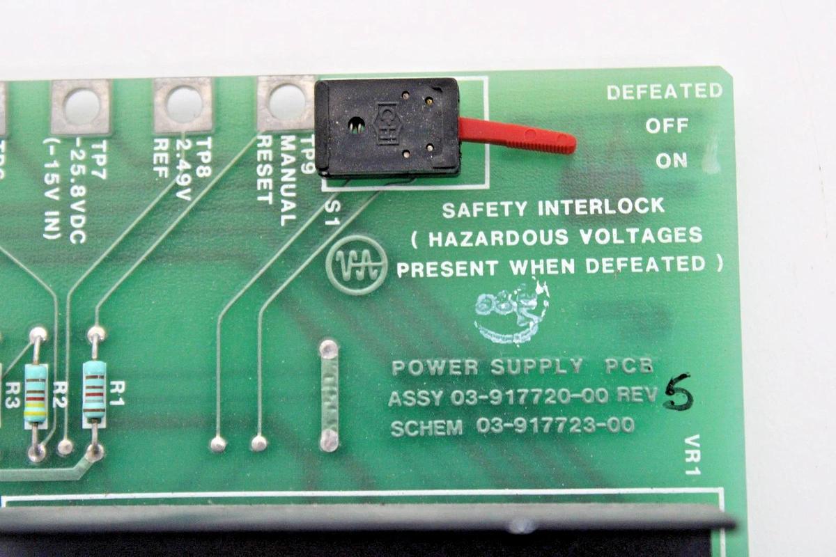 Used Varian Power Supply  ASSY 03-917720-00 SCHEM 03-917723-00 Circuit Board
