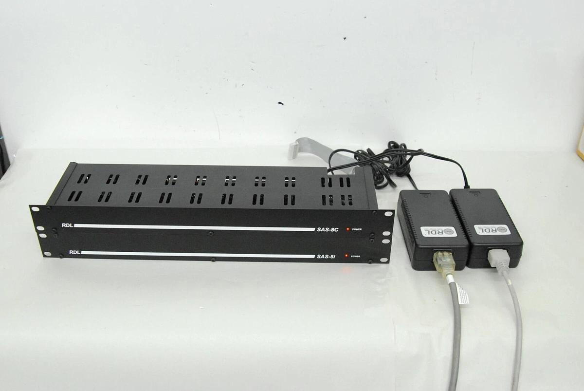 Used RDL SAS-8C 8 Station Audio Controller W/ SAS-8i Audio Input Chassis (SourceFlex)