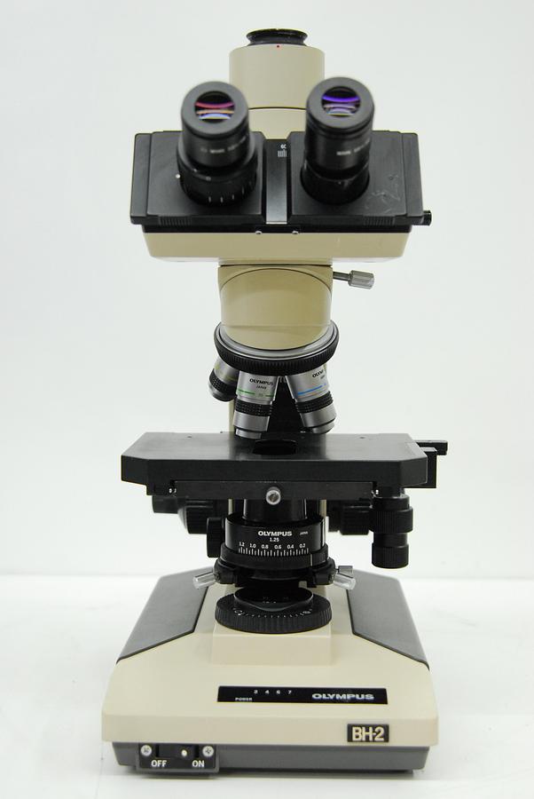 Used Olympus BH-2 BHTU Trinocular Microscope W/ DPlan 4/10/20/40 Objectives