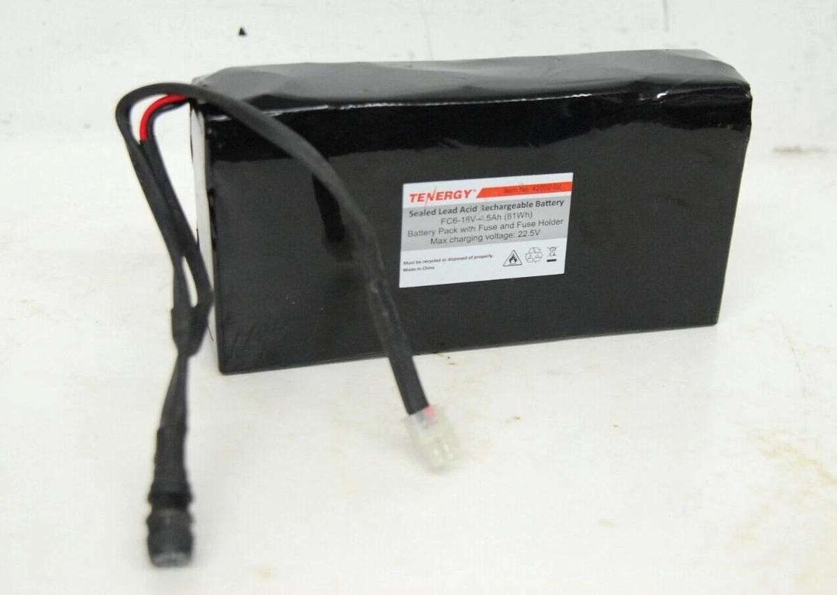 Used Tenergy 42002-02 42-1030 Sealed Lead Acid Rechargeable Battery FC6-18V-4.5Ah