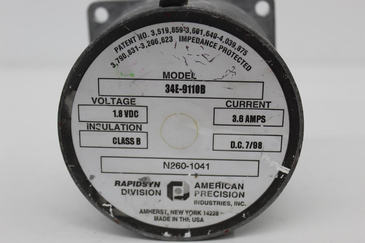 Used Rapidsyn Division 34E-9110B Electric Motor 1.8VDC 3A