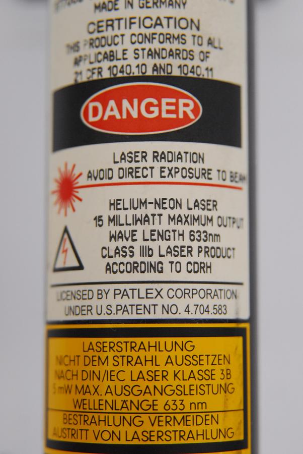 Used Lasos LGK 7628-1 He-Ne 633nm Laser Tube Head (Red) w/ LGN 7460 A Power Supply