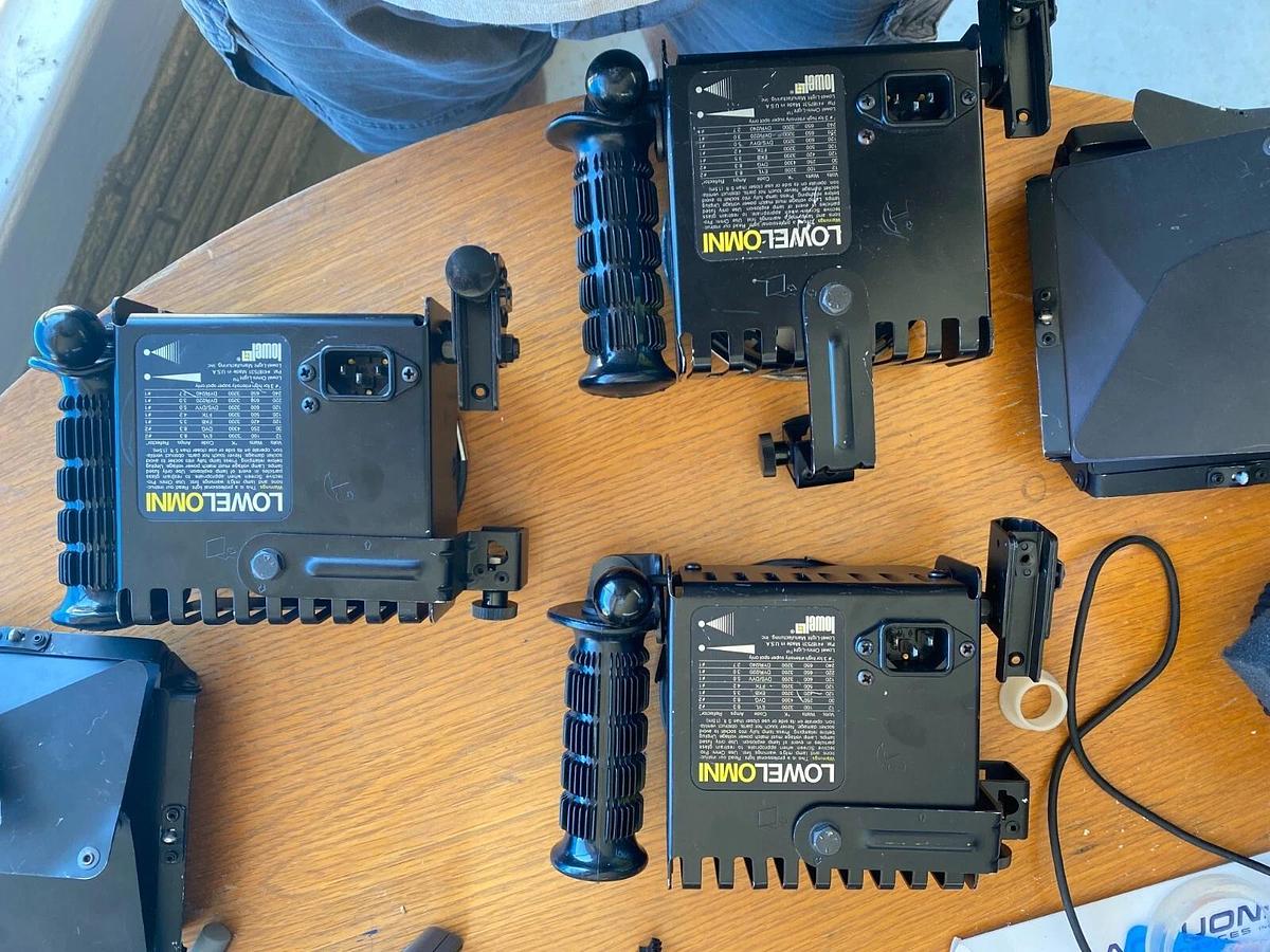 Used Lowel Omni-Light 500 Watt Focus Spot Flood Lights Vintage