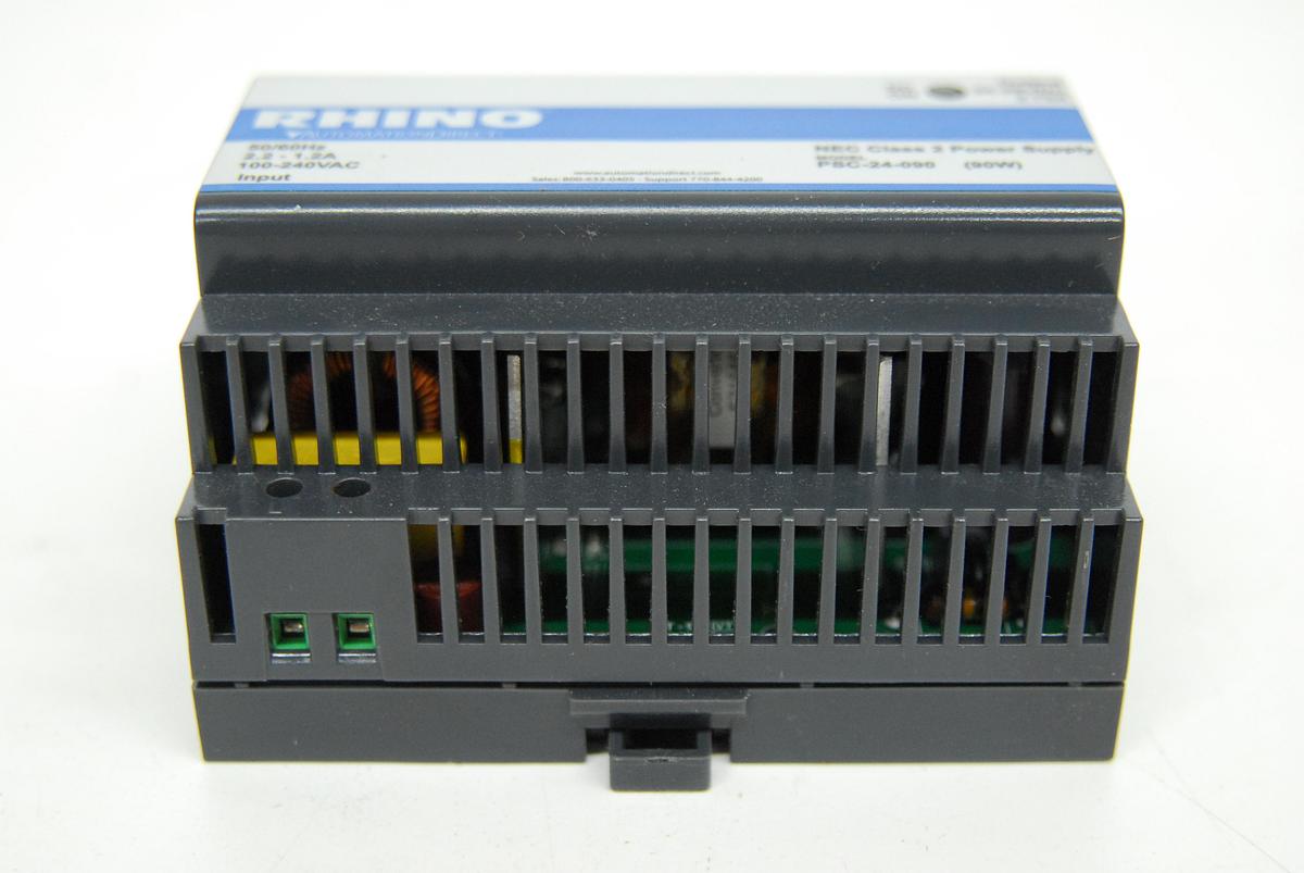 Used Rhino PSC-24-090 24-28 VDC 90W Adjustable DIN Mount Power Supply - TESTED