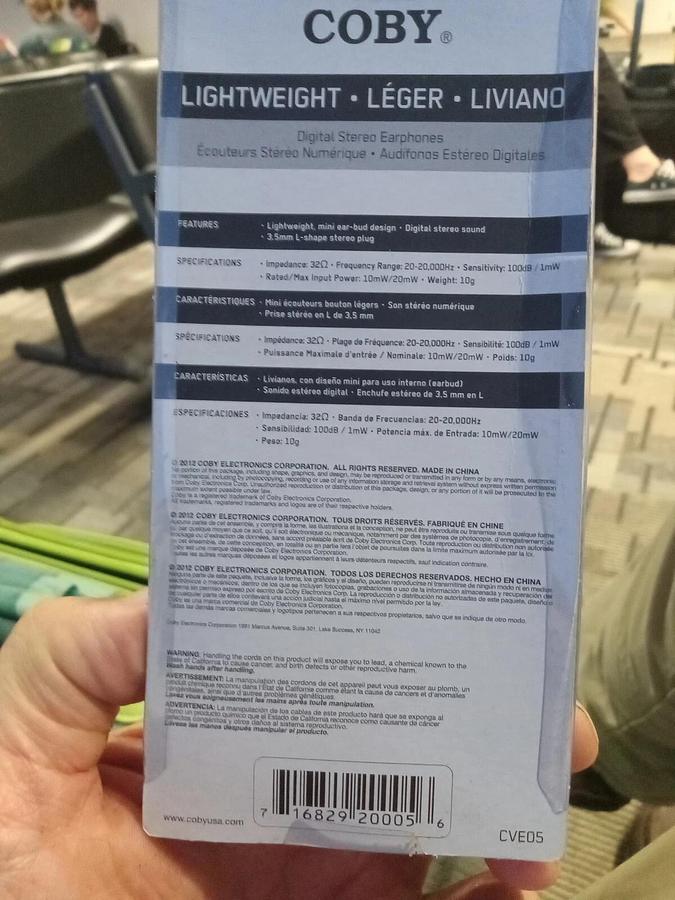 Used Coby (CVE05) 3.5mm CD / MP3 / iPod Digital Stereo Headphones New - Lot of 10