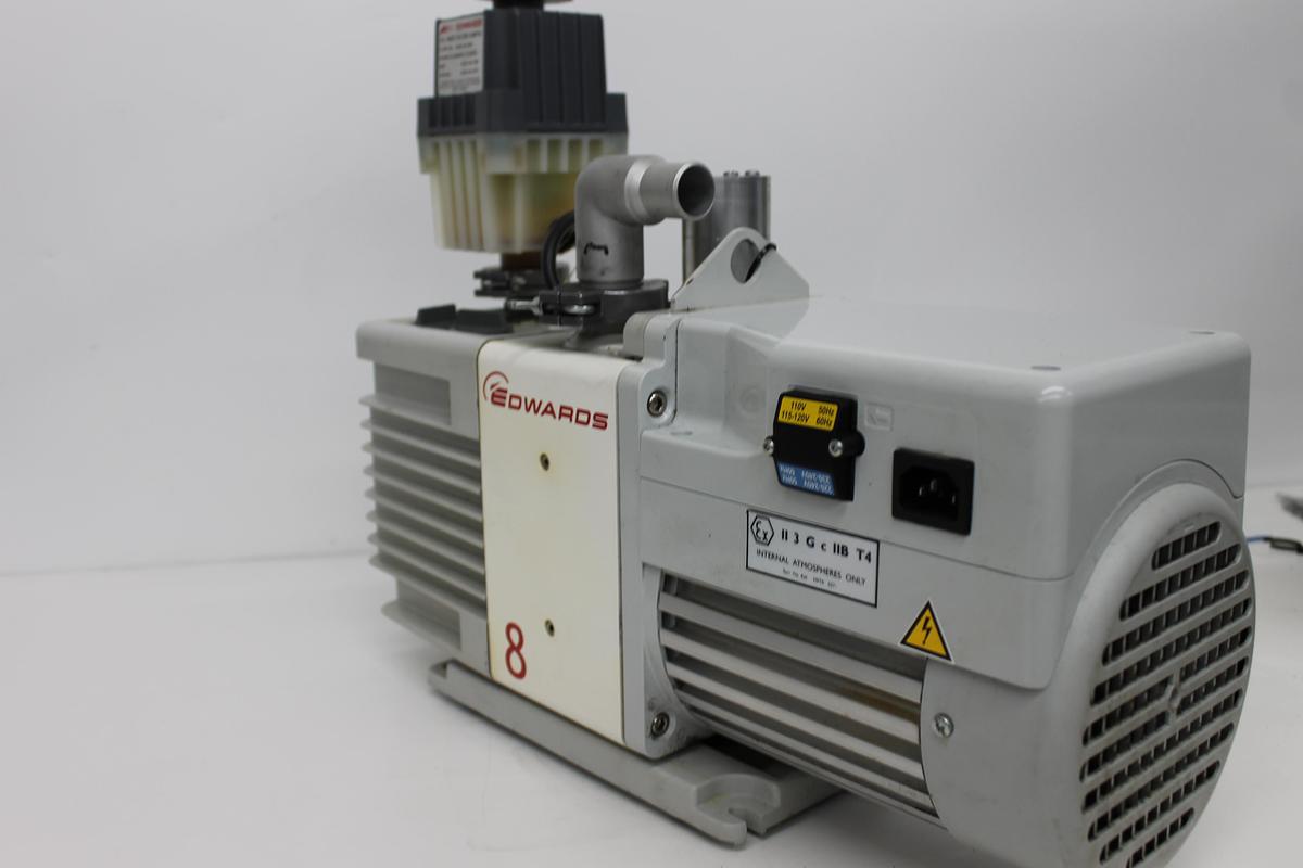 Used Edwards RV8 Vacuum Pump w/ EMF10 Oil Filter 