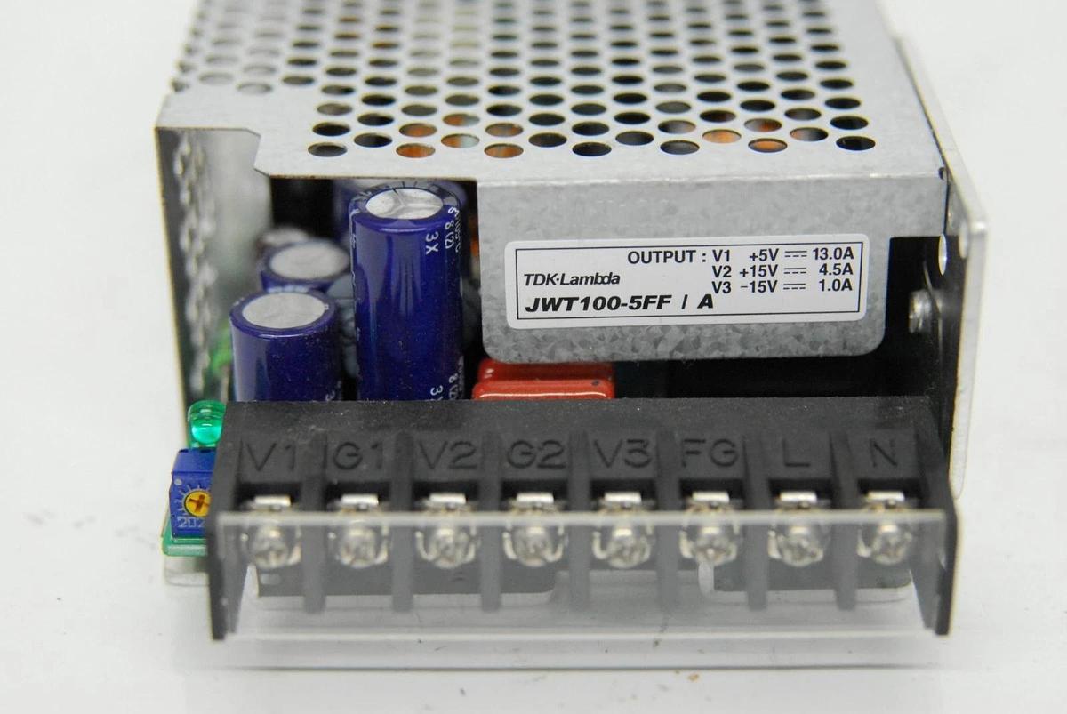 Used Lambda JWT100-5FF/A Triple Output Power Supply 100W +5V,13A/+15V,4.5A/+15V,1.0A