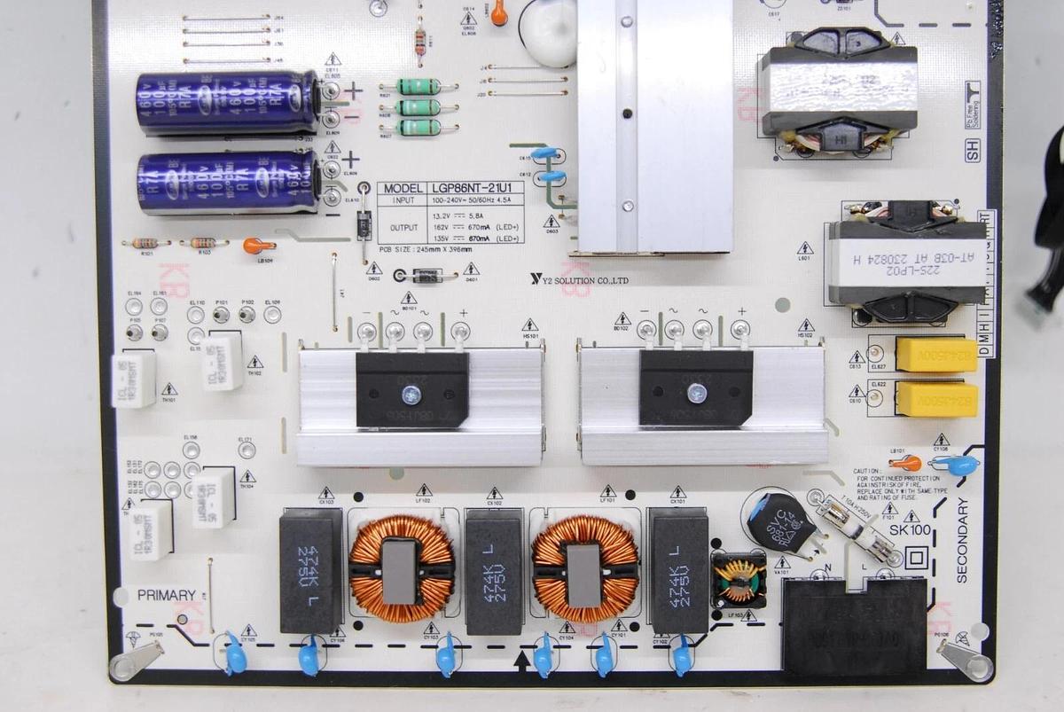 Used LG Power Supply Board LGP86NT-21U1, EAY65895562