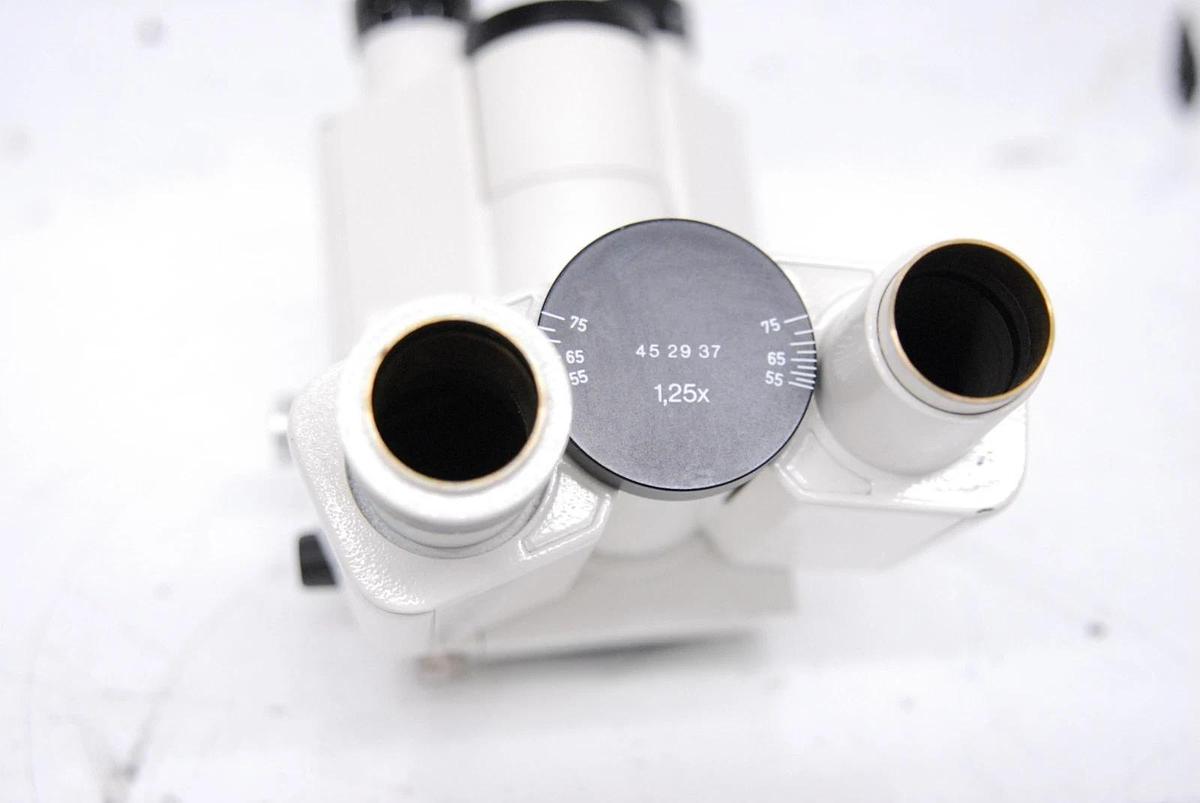 Used Zeiss 45 29 37 Dual Observation Tube LED Pointer Microscope Head W/ Power Supply