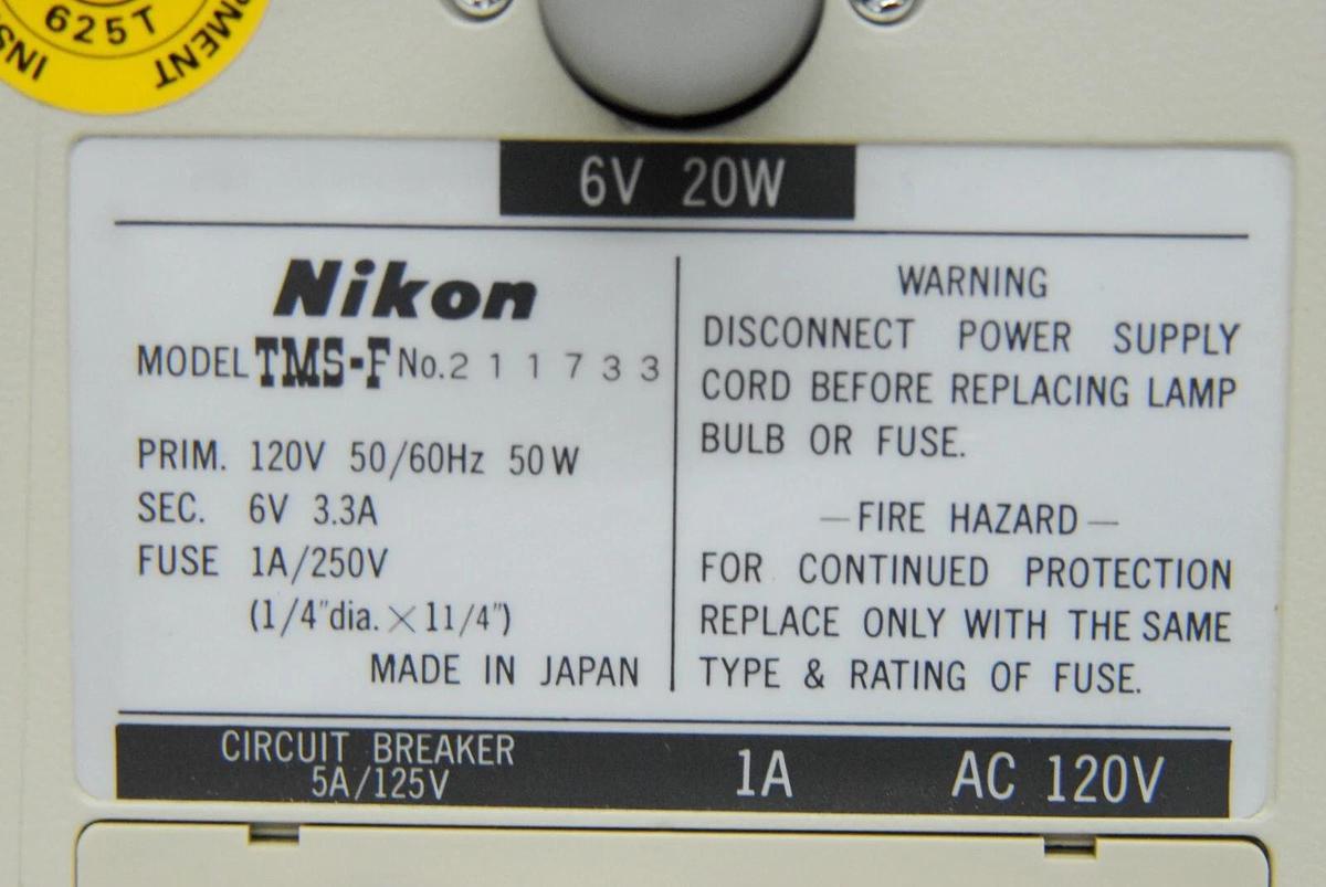 Used Nikon TMS- F Inverted Trinocular Microscope W/ 4x Objective - Read Description