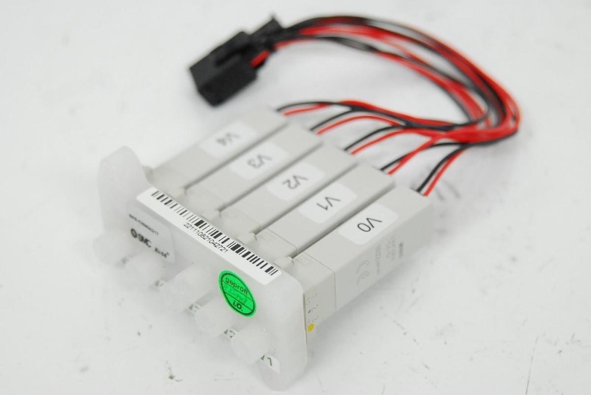 Used SMC LVM10R6-5A-Q 2-Port Solenoid Valve - Lot of 5 on ZU-DE Manifold