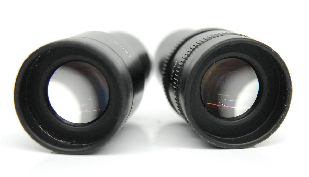 Used Leica HC PLAN 10x/20 507801 507802 Microscope Eyepiece Set