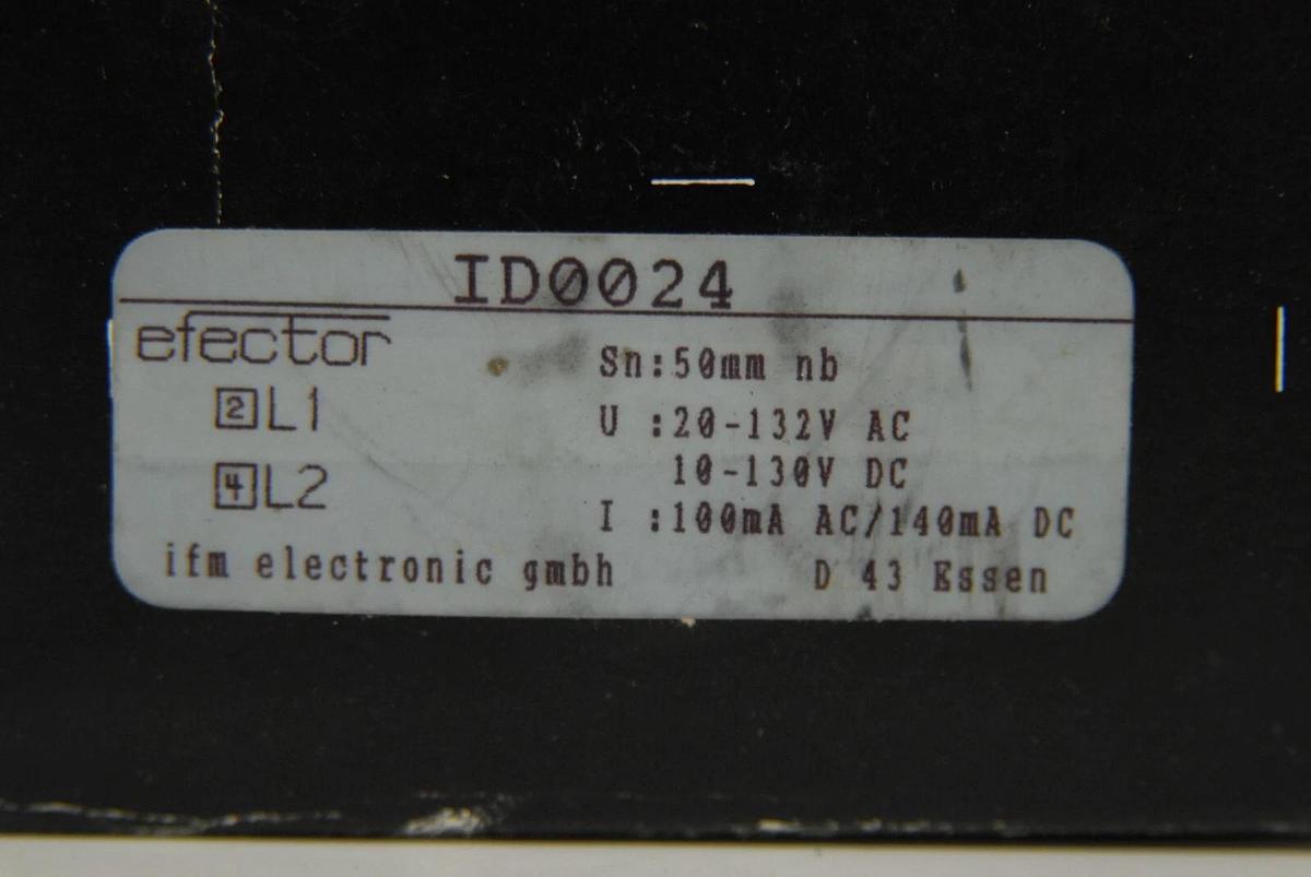 Used IFM efector ID0024 Inductive Proximity Sensor (IDE2050-ARKA/ID0024)