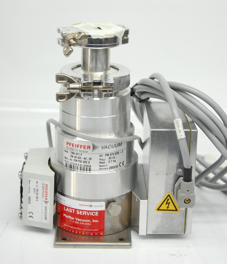 Used Pfeiffer TMH 071 P Turbomolecular Pump w/ TC600 Drive, TPS 100 Power Supply