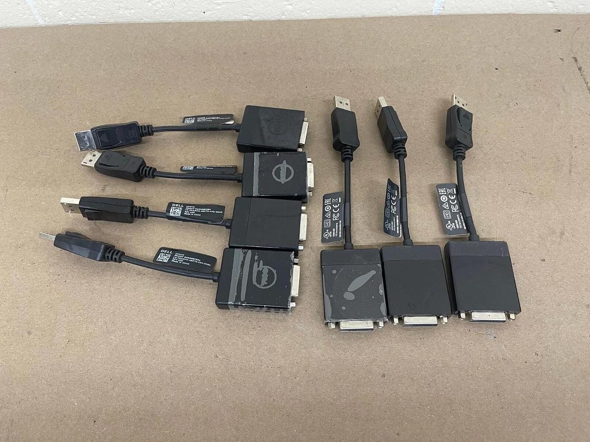 Used Dell DANARBC084 Display Port to DVI Adapter Dongle Cable - LOT of 7