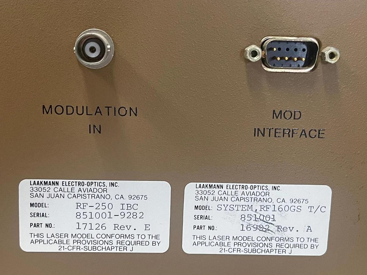 Used Laakmann Integrated Laser Power Supply RF 250 - IA