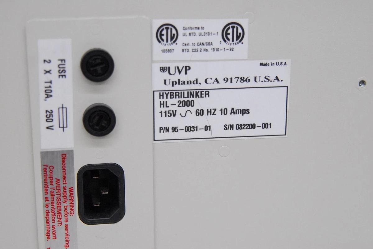 Used UVP 95-0031-01 HybriLinker HL-2000 Digital Hybridization Oven w/ UV Crosslinker