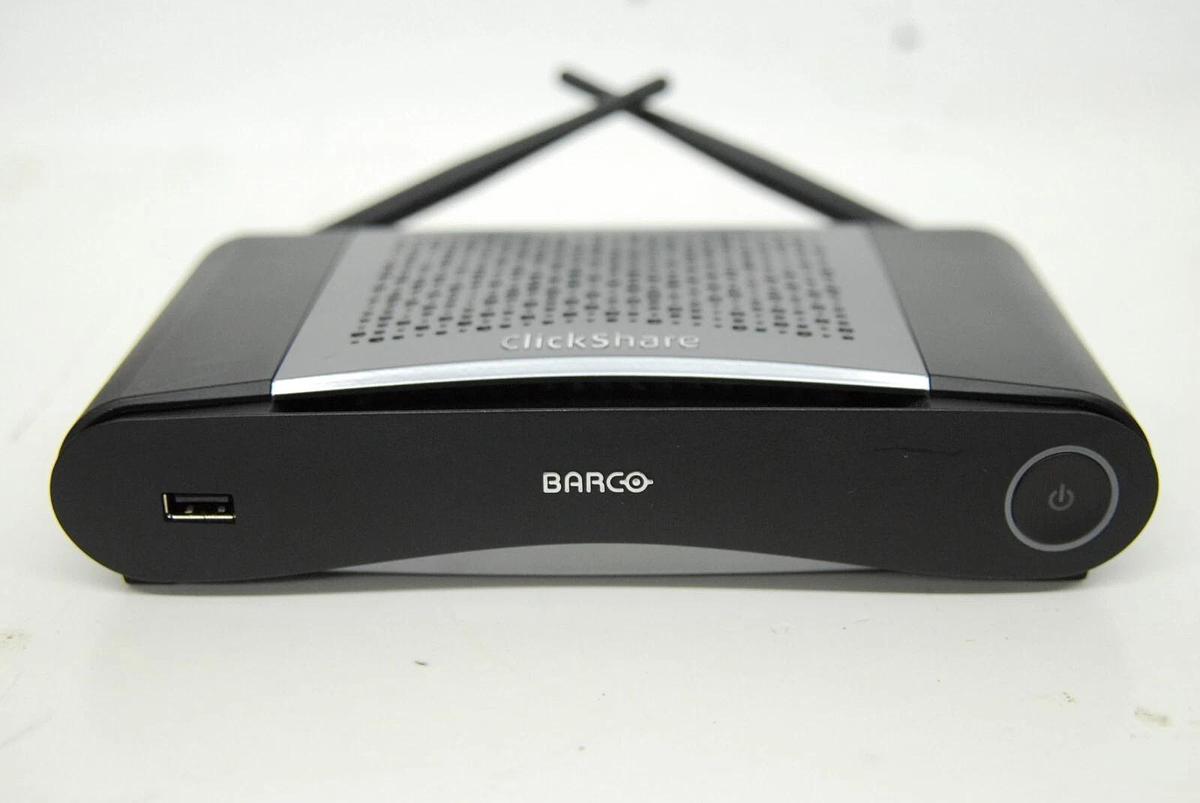 Used Barco ClickShare CSE-200 R9861520 W/ 4 Buttons, Button Holder, Power Adapter