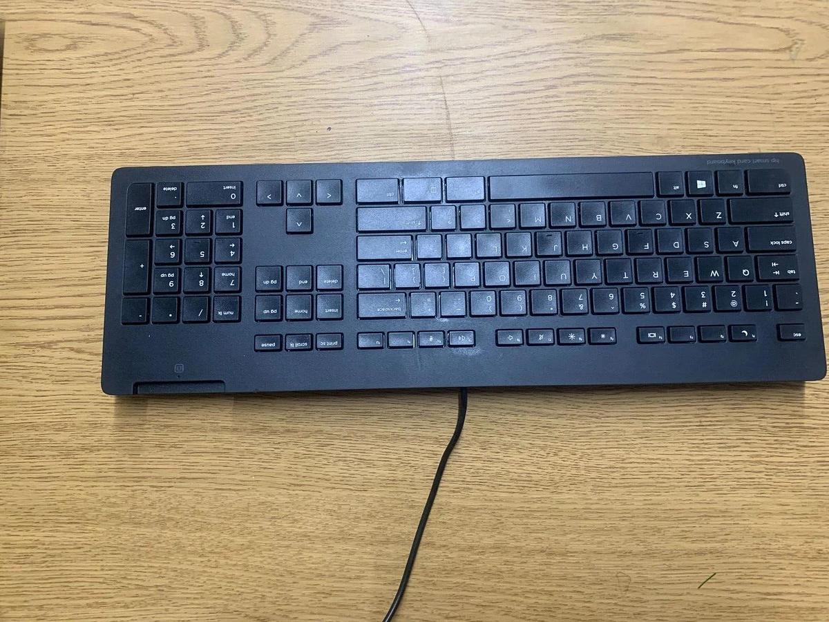 Used HP USB Slim CCID Smartcard Black Keyboards model, 911502-001 - Lot of 7