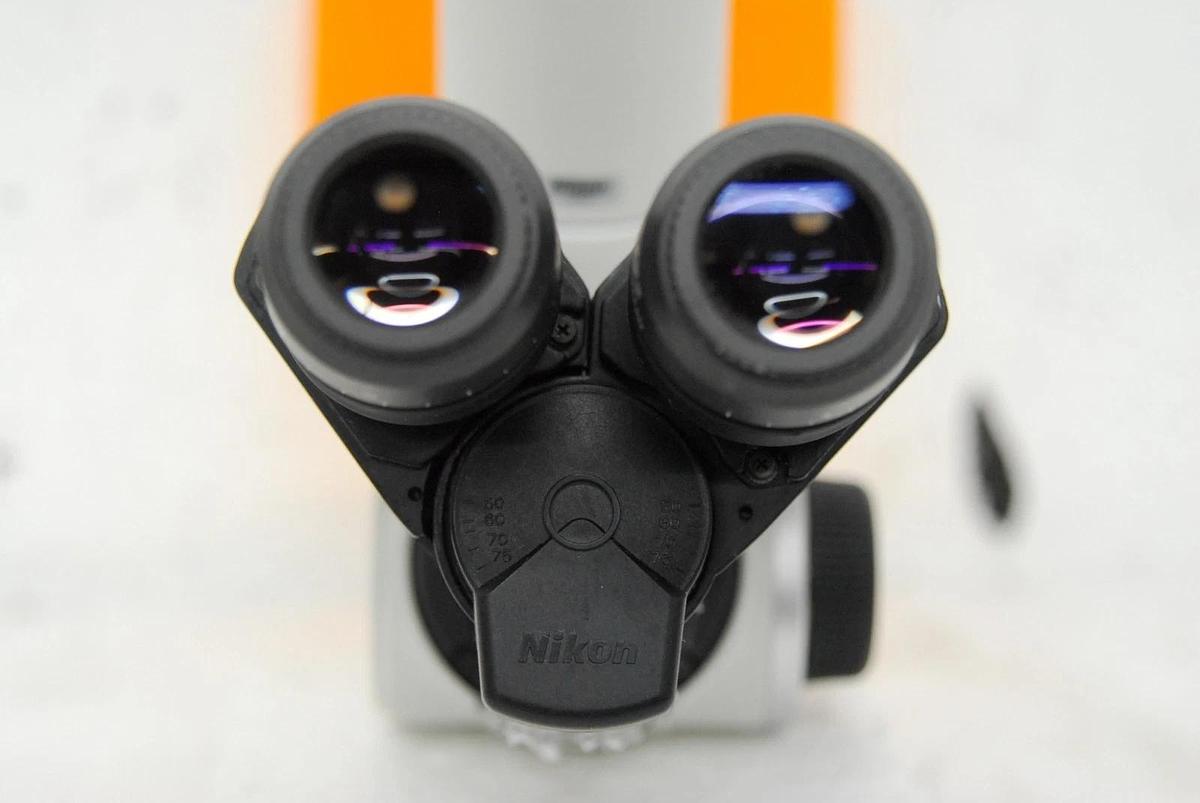 Used Nikon TS100 Trinocular Head W/ V-T Camera Adapter, 2x C-W 10XA/22 Eyepieces